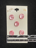 Buttons Plastic Set of 5 - Pearlescent Pink Ovals