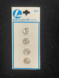 Buttons Plastic Set of 4 - Pearlescent White