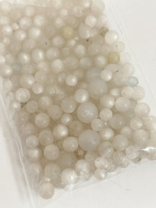 Bead Bundle Glass and Plastic Salvaged - White