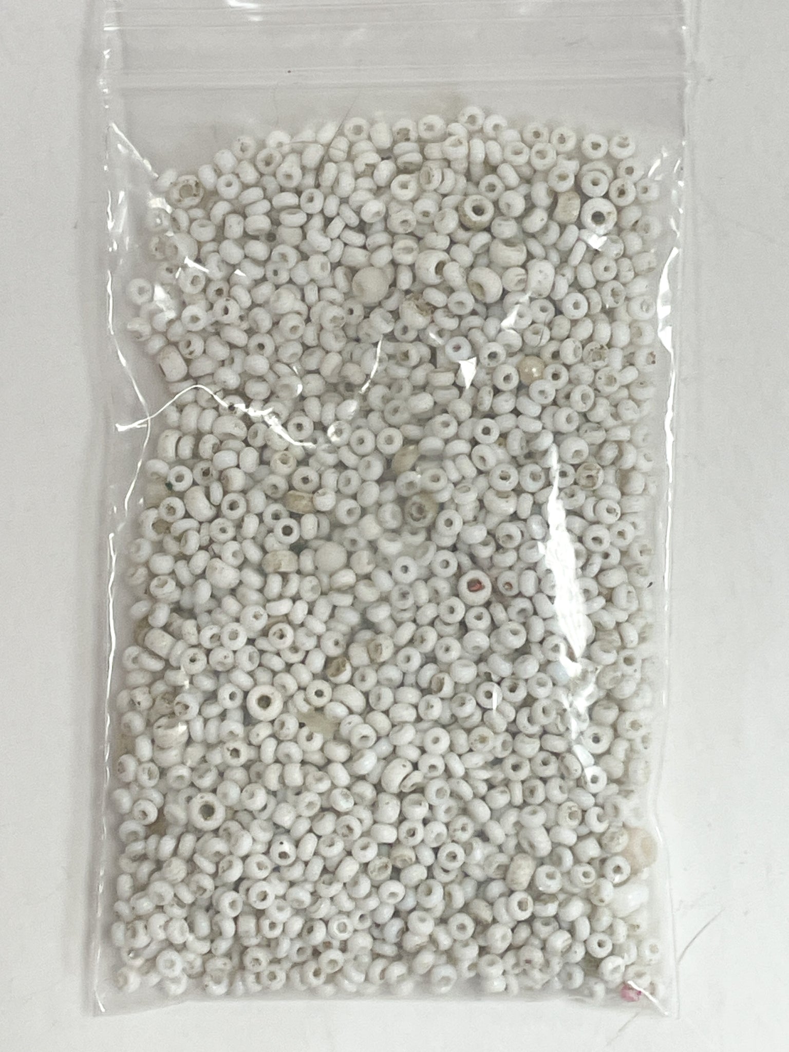 Seed Beads Salvaged - White