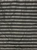 Polyester Yarn-Dyed Striped Taffeta - Iridescent Gray with Black and Silver