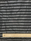Polyester Yarn-Dyed Striped Taffeta - Iridescent Gray with Black and Silver