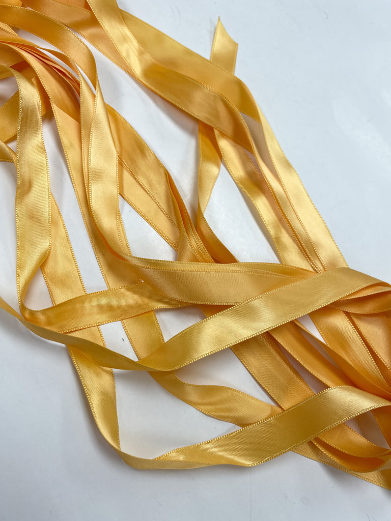 7 1/4 YD Polyester Double Satin Ribbon - Golden Yellow