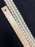 1+ YD Cotton Crocheted Lace Trim Vintage - White and Yellow with a Thread of Metallic Gold