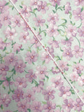 Poly/Cotton Vintage - Purple Flowers on Aqua