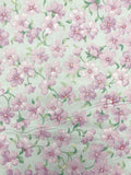 Poly/Cotton Vintage - Purple Flowers on Aqua
