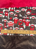 Polyester Minky Bundle - Sock Monkey Print, Red, Brown
