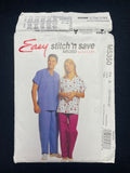 2007 Stitch 'n Save 5350 Sewing Pattern - Adult Scrubs FACTORY FOLDED