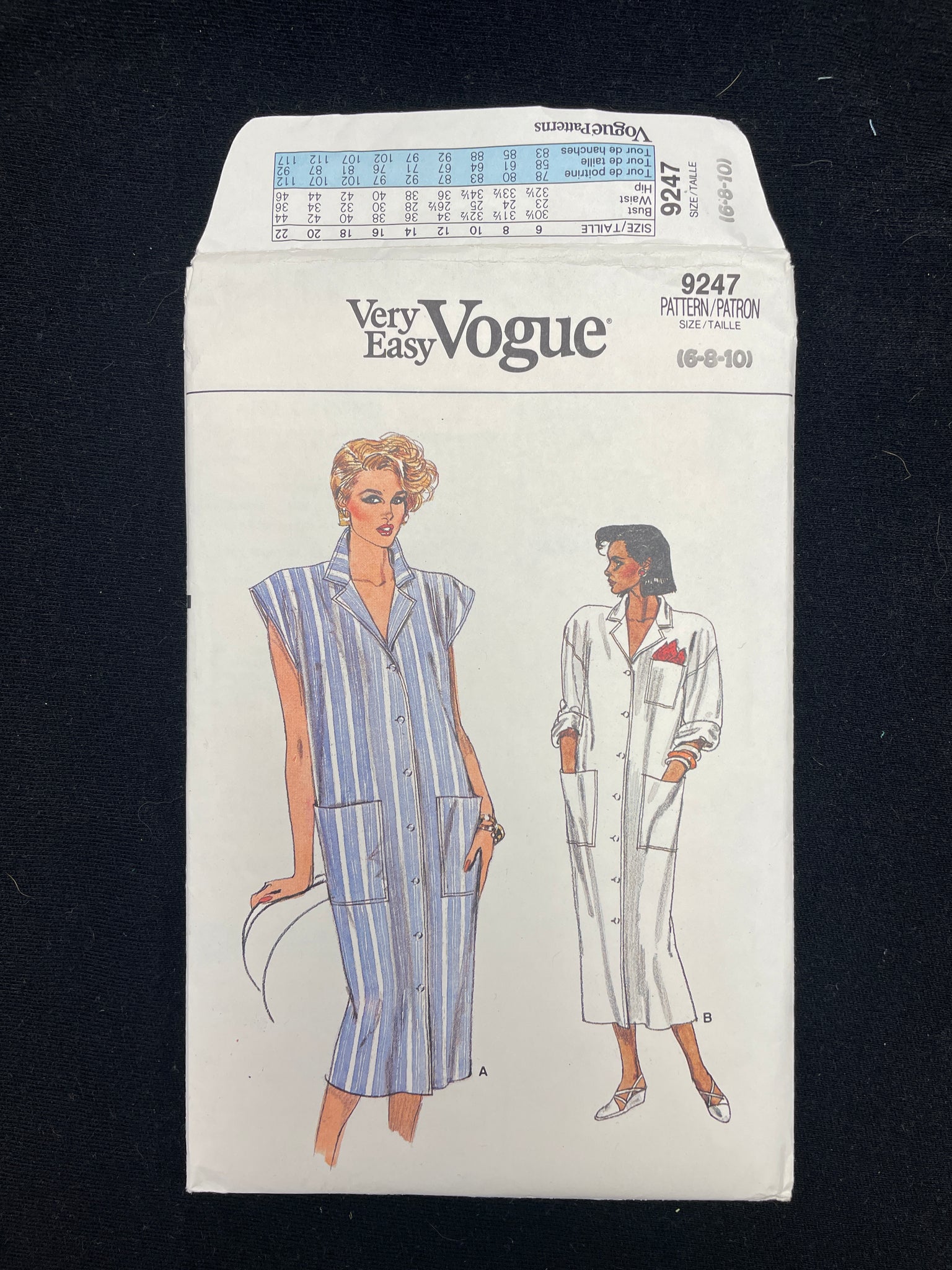 1985 Vogue 9247 Sewing Pattern - Dresses FACTORY FOLDED