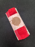2 YD Nylon Floral Gathered Lace - Red