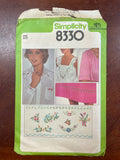 1977 Simplicity 8330 Embroidery Pattern - Flowers and Scallops FACTORY FOLDED