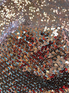2 1/2 YD Sequins on Organza - Copper