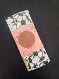 3 1/4 YD Polyester Printed Grosgrain Ribbon - White with Soccer Balls
