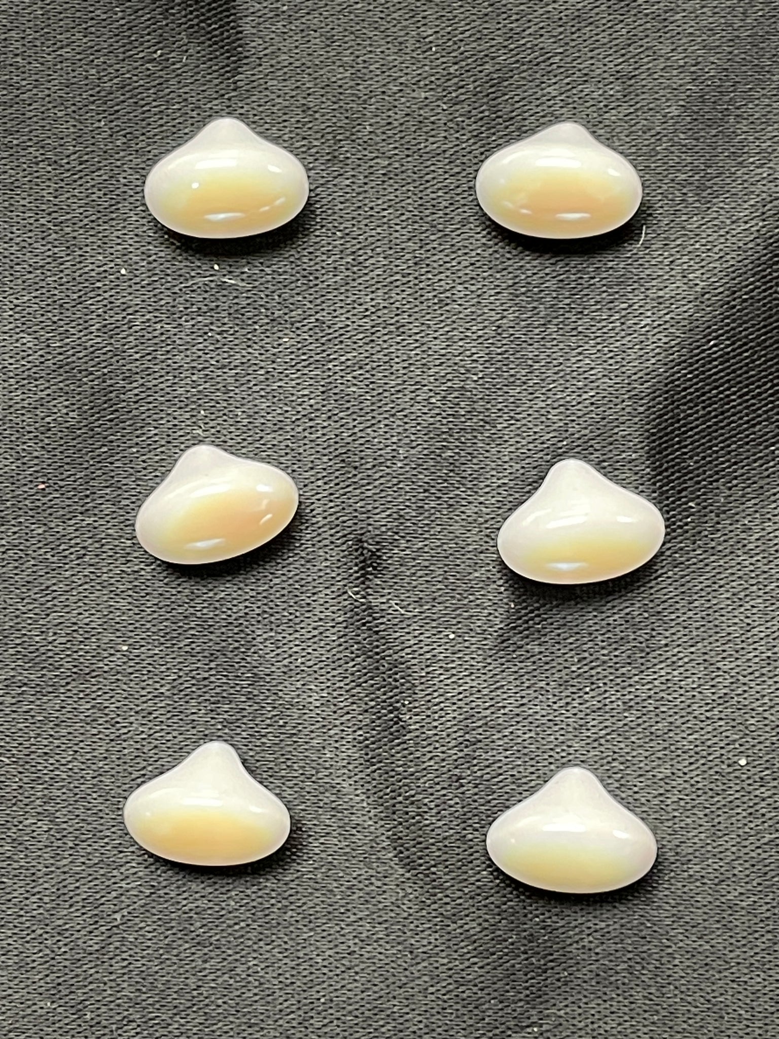 Button Set of 6 Plastic Vintage - Iridescent Ovals