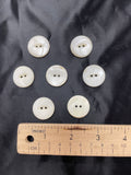 Button Set of 7 Shell Vintage - Pearlescent White
