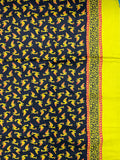 1 YD Cotton - Black with Yellow Birds and Borders