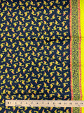 1 YD Cotton - Black with Yellow Birds and Borders