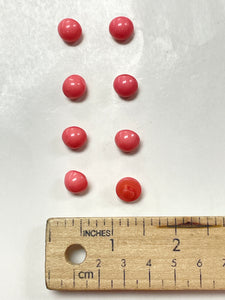 Button Set of 8 Plastic Vintage - Pink Domes