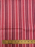 2 YD Cotton Duck with Printed Stripes - White with Red and Navy Blue
