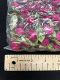 Polyester Satin Ribbon Roses - Burgundy with Sage Green Leaves