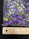 Polyester Satin Ribbon Roses - Royal Purple with Sage Green Leaves