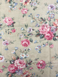 2 YD Cotton Vintage - Flowers on Ecru