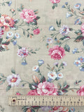 2 YD Cotton Vintage - Flowers on Ecru