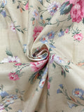 2 YD Cotton Vintage - Flowers on Ecru