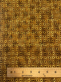 4 5/8 YD Quilting Cotton - Brown and Golden Yellow Swirls