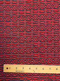 2 1/2 YD Polyester Stretch Texture Yarn-Dyed Knit - Rust Red and Black