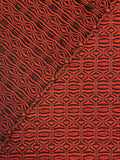 2 1/2 YD Polyester Stretch Texture Yarn-Dyed Knit - Rust Red and Black