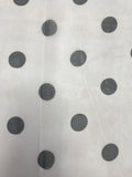 1 1/2 YD Nylon Chiffon - White with Black Polka Dots