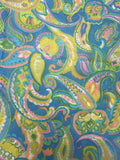 5 5/8 YD Nylon Chiffon Vintage - Paisley in Turquoise, Pink and Lime Green