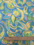 5 5/8 YD Nylon Chiffon Vintage - Paisley in Turquoise, Pink and Lime Green
