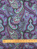 1988 Rayon Vintage - Purple and Green with Paisley