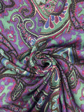 1988 Rayon Vintage - Purple and Green with Paisley