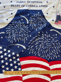 1999 1 YD Cotton Duck Panel - Fourth of July with Silver