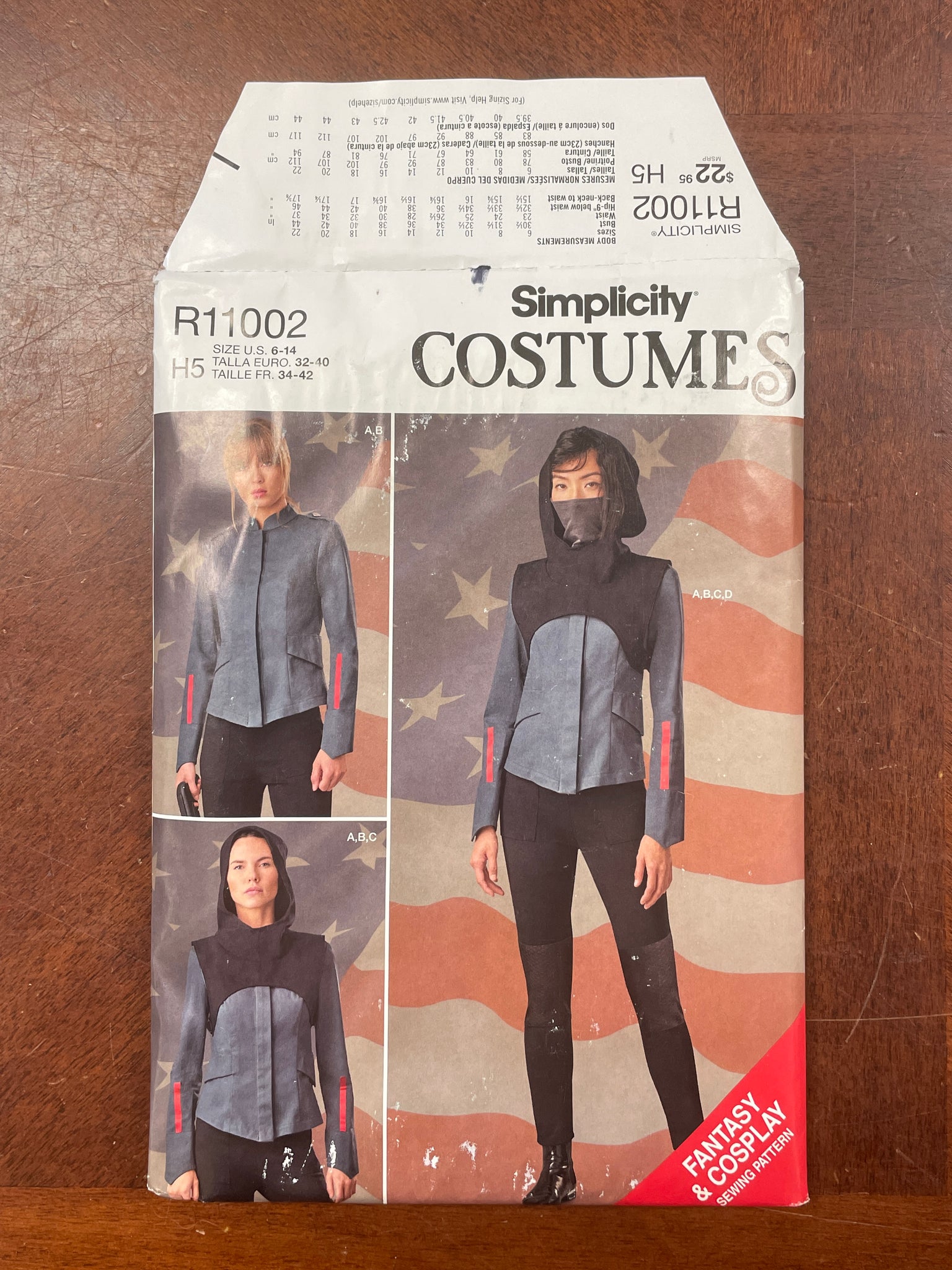 2021 Simplicity 11002 Sewing Pattern - Fantasy Cosplay Patriot Soldier FACTORY FOLDED