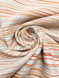 2 3/4 YD Poly Blend Home Dec. - Striated Oranges and Off White
