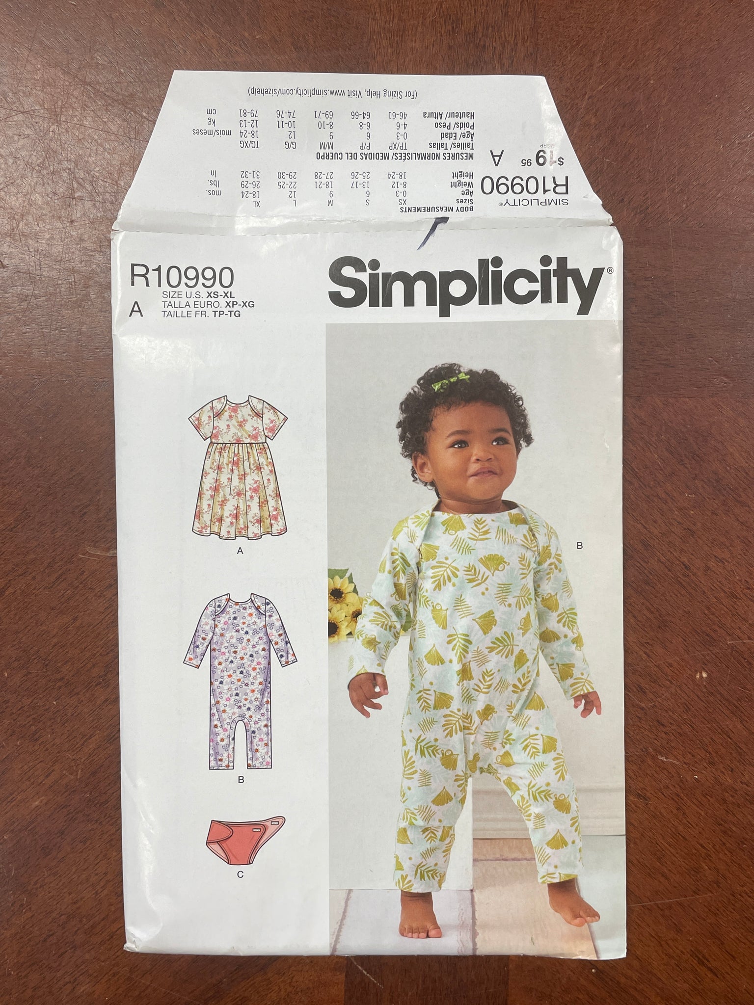 2021 Simplicity 10990 Sewing Pattern - Baby Garments FACTORY FOLDED