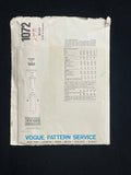 1970s Vogue 1072 Sewing Pattern - Adult Dress FACTORY FOLDED