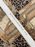 3 1/2 YD Cotton Twill Vintage - Indian Animals in Frames on Leopard Background