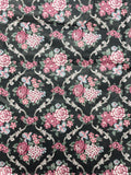 8 3/8 YD Nylon Knit Scalloped Trim Vintage - Red Hearts, Blue Flowers