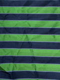 2 1/8 YD Tie Silk Yarn-Dyed Stripes - Navy Blue and Green