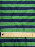2 1/8 YD Tie Silk Yarn-Dyed Stripes - Navy Blue and Green