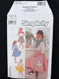 1986 Simplicity 7878 Sewing Pattern - Girls Circle Skirt FACTORY FOLDED