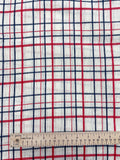 2 1/2 YD Cotton Yarn-Dyed Plaid - White with Red and Navy Blue