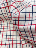2 1/2 YD Cotton Yarn-Dyed Plaid - White with Red and Navy Blue