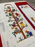 1 YD Quilting Cotton Panel Vintage - Child Growth Chart with Teddy Bears