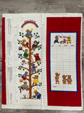 1 YD Quilting Cotton Panel Vintage - Child Growth Chart with Teddy Bears